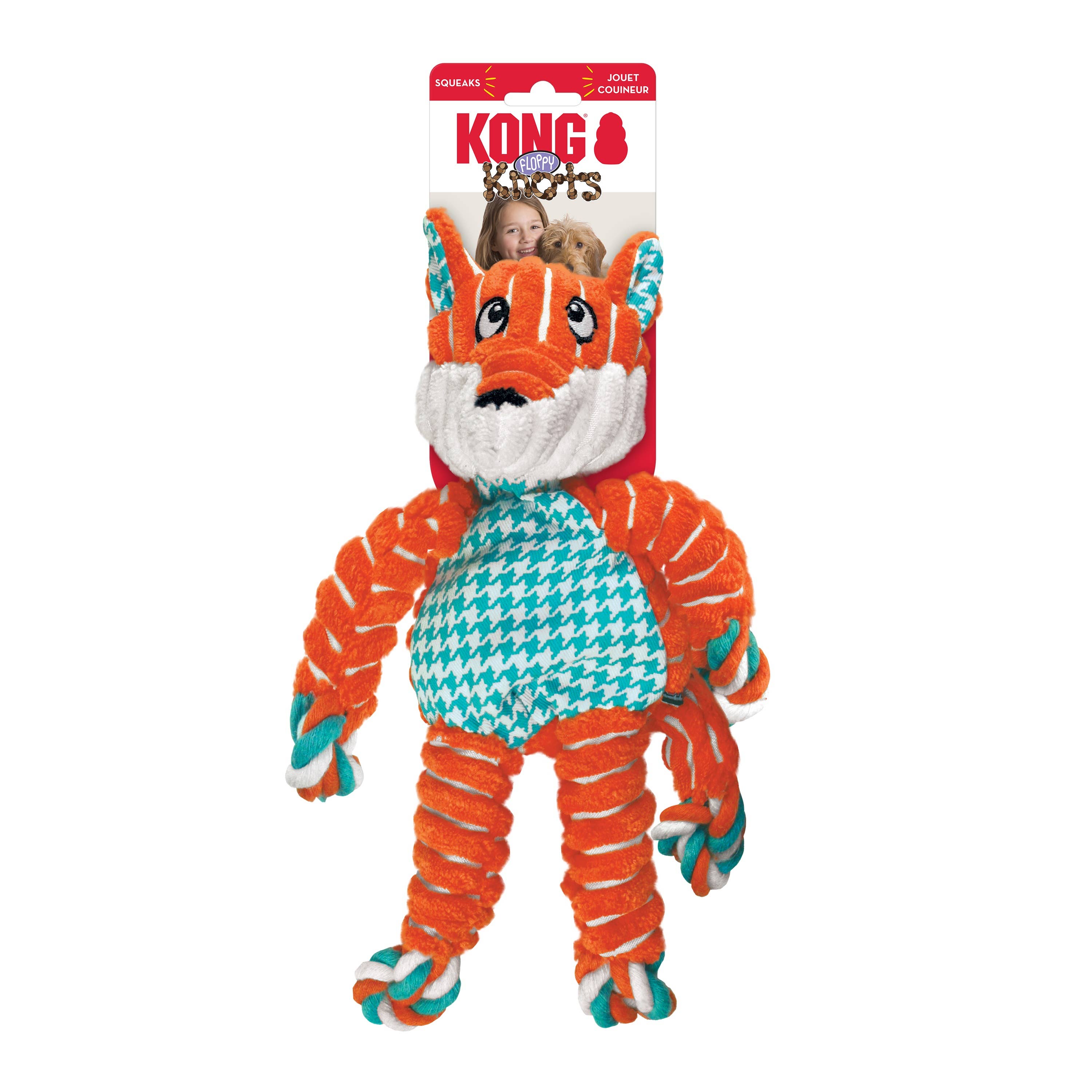 KONG® Floppy Knots Fox Dog Rope Toy Medium/Large