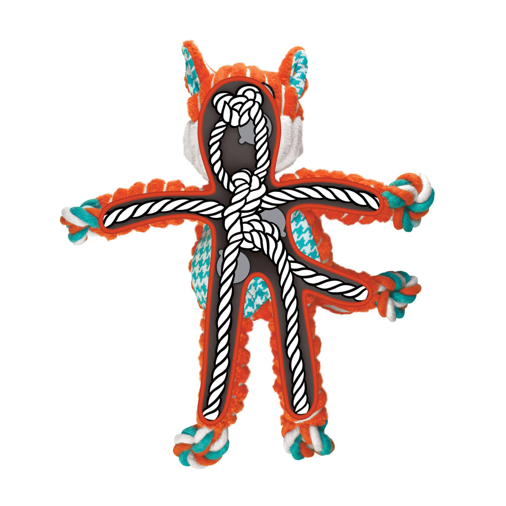 KONG® Floppy Knots Fox Dog Rope Toy Medium/Large